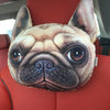 Dog Face 3D Car Headrest Pillows