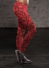 Red Native Pattern Leggings